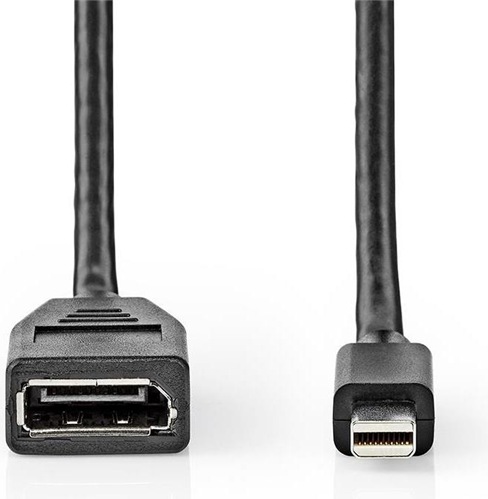 Actual product image Nedis Mini DisplayPort Cable DisplayPort 1.4 Mini DisplayPort Male DisplayPort Female 48 Gbps Nickel (0.20 m, DisplayPort)