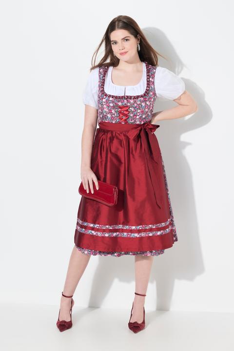 Produktbild Ulla Popken Midi-Dirndl, Schnürung, Carré-Ausschnitt, ärmellos (60)