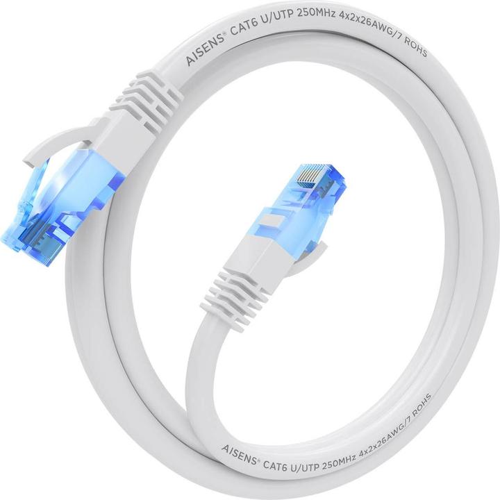 Actual product image Aisens CABLE RED LATIGUILLO RJ45 CAT.6 UTP AWG26 CCA BLANCO 1.5M (U/UTP, CAT6, 1.50 m)