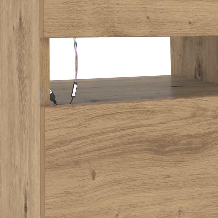 Produktbild VidaXL TV Schrank Lowboard Fernsehschrank Fernsehtisch mit LED Artisan-Eiche (90 x 35 x 40 cm)