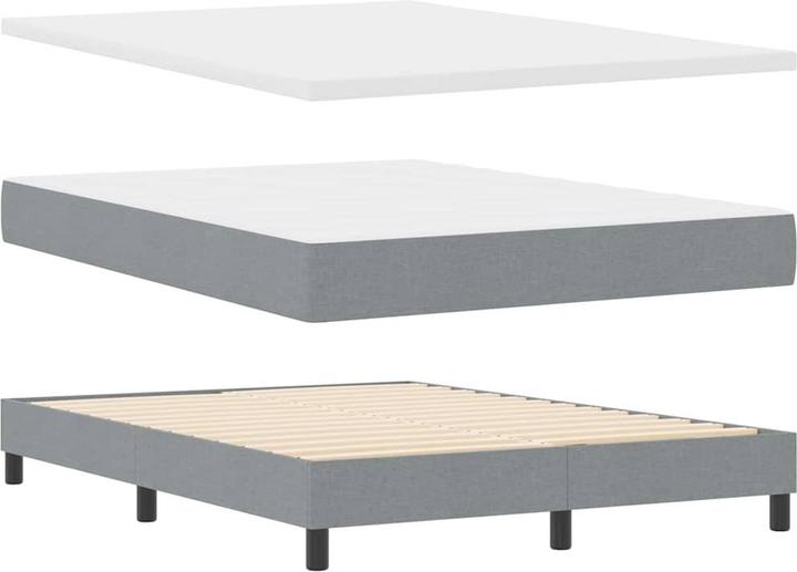 Actual product image VidaXL Box spring bed with mattress & LED light grey 160x200 cm fabric (160 x 200 cm)