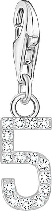 Produktbild Thomas Sabo Charm-Anhänger Zahl 5 mit weissen Steinen Silber (925er Silber)
