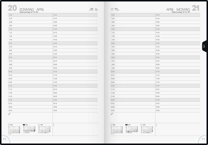 Immagine prodotto Brunnen Calendario 787 A4 1 giorno/pagina copertina in schiuma nera 2025 (A4, 1 giorno / 1 pagina)