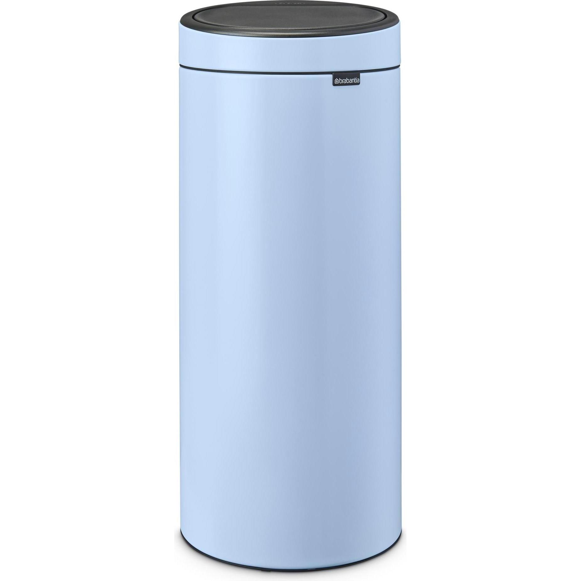 Brabantia Cestino per rifiuti Touch Bin New 30 l, Dreamy Blue, Pattumiera, Blu