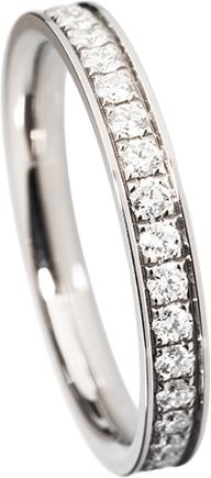Immagine prodotto Natsumi Schmuck Anello con diamante Alliance in oro bianco 18K/750 F/G VS con incastonatura a pavé (55, Oro 750/18 K)