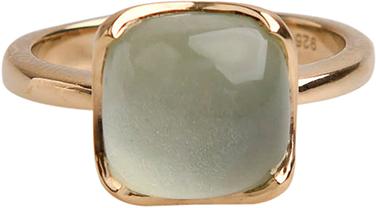 Immagine prodotto Natsumi Schmuck Anello in argento 925 placcato oro con prasiolite (54, 925 Argento)