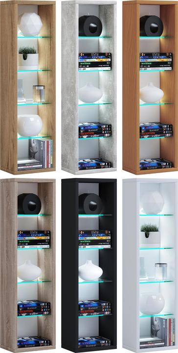 VCM Shelf DVD CD Furniture Storage Wooden Shelf Floor Standing Furniture "Rasato L (21 x 14 x 77 cm)