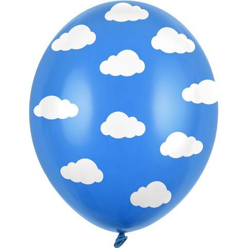 Partydeco Luftballons 30 cm, Wolken, Pastellkornblume Blau (1 Pck