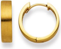 Image du produit Natsumi Schmuck Créoles à clapet en or jaune 18K/750 Ø 14mm plat mat (750/18 K Or jaune)