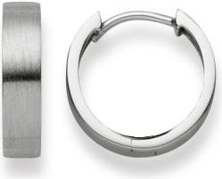 Immagine prodotto Natsumi Schmuck Creoli pieghevole in oro bianco 18K/750 Ø 14mm piatto/opaco (Oro bianco 750/18 K)