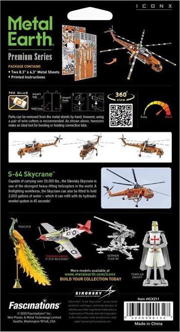 Image du produit Metal Earth ICONX - Sikorsky S-64 Skycrane