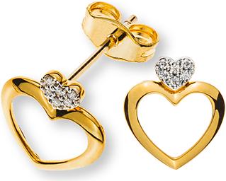 Image du produit Natsumi Schmuck Boucles d'oreilles diamant or jaune 18K/750 0.04 ct H si coeurs (750/18 K Or jaune)