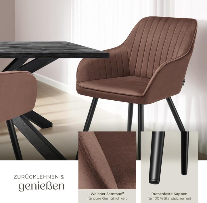 Actual product image tectake Chair Marilyn, Velvet look, quilted