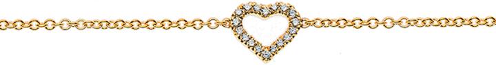 Immagine prodotto Natsumi Schmuck Bracciale con diamanti in oro giallo 18K/750 cuore con 18 diamanti (19 cm, Oro giallo 750/18 K Oro giallo)