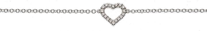 Immagine prodotto Natsumi Schmuck Bracciale Diamante in oro bianco 18K/750 Cuore con 18 diamanti (19 cm, Oro bianco 750/18 K)