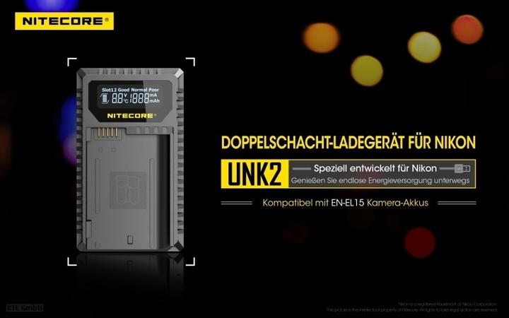 Produktbild Nitecore UNK2 - für Nikon Cameras (Kamera Akku Ladegerät)