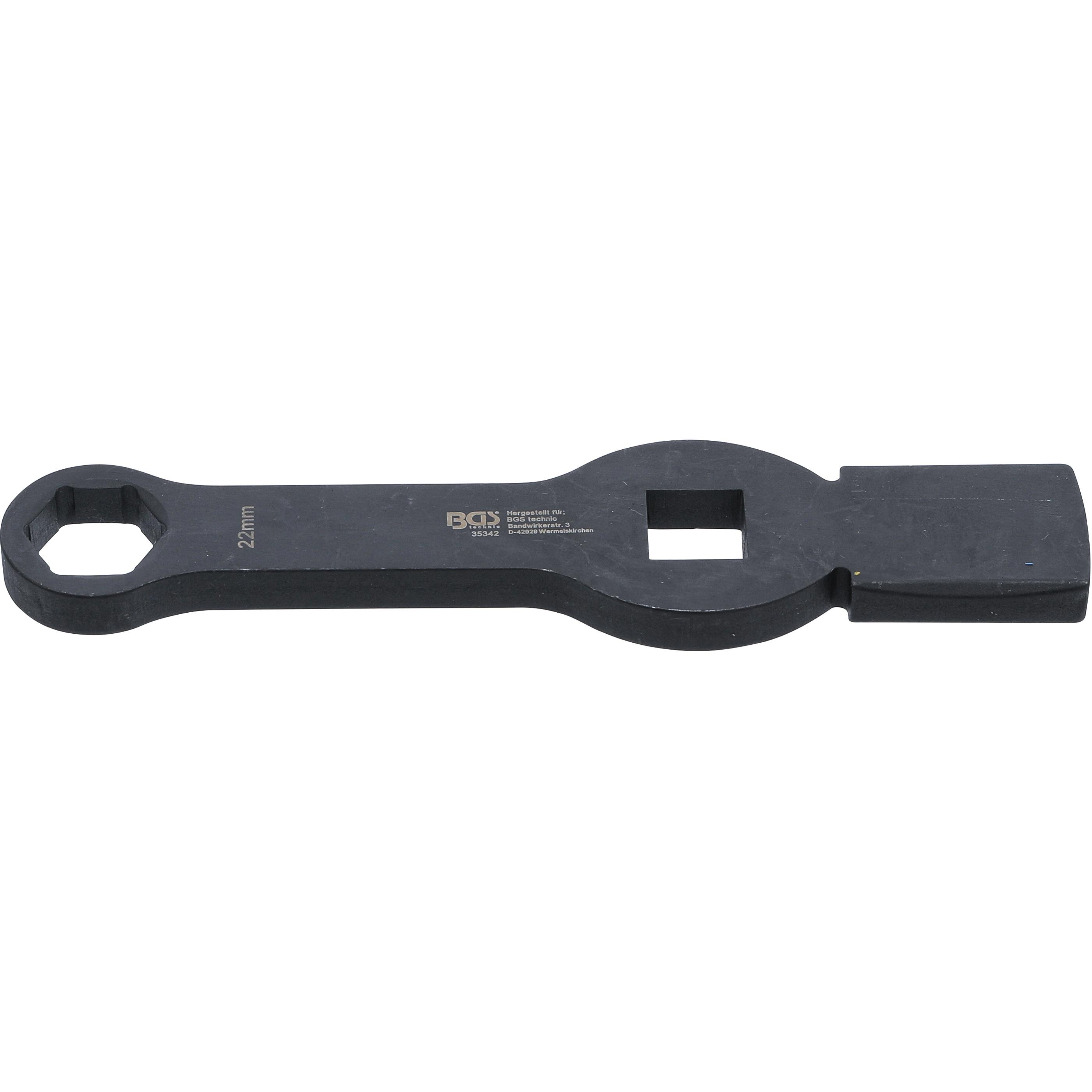 BGS, Schraubenschlüssel, Schlag-Ringschlüssel Sechskant mit 2 Schlagflächen SW 22 mm (22 mm)