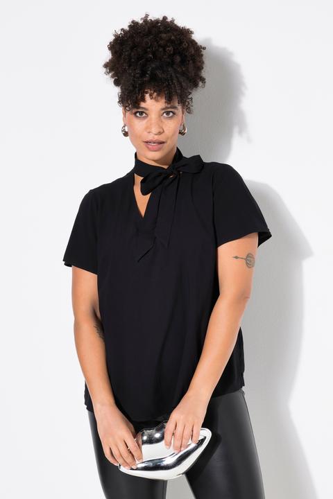 Image du produit Miamoda Schluppenbluse, A-Linie, Satin, Flügel-Halbarm (44)