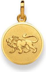 Image du produit Natsumi Schmuck Pendentif Signe du zodiaque Lion en or 18K/750 rond avec ange (750/18 K Or jaune)