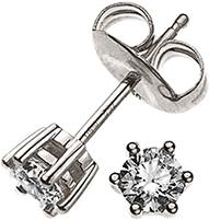 Image du produit Natsumi Schmuck Boucles d'oreilles diamant or blanc 18K/750 0.15 ct H si (Or blanc 750/18 K)