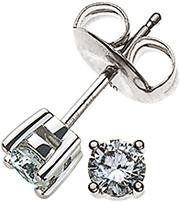 Actual product image Natsumi Schmuck Stud Earrings Diamond White Gold 18K/750 0.16 ct H si (750/18 K white gold)