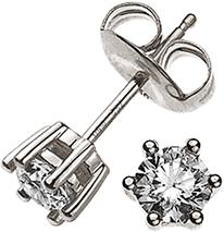 Image du produit Natsumi Schmuck Boucles d'oreilles diamant or blanc 18K/750 0.25 ct H si (Or blanc 750/18 K)