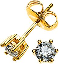 Image du produit Natsumi Schmuck Boucles d'oreilles diamant or jaune 18K/750 0.20 ct H si (750/18 K Or jaune)