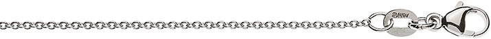 Immagine prodotto Natsumi Schmuck Collana in oro bianco 18K/750 con ancora rotonda da 1,3 mm (Oro bianco 750/18 K, 55 cm)