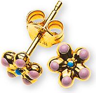Image du produit Natsumi Schmuck Clou d'oreille Fleur rose en or jaune 18K/750 (750/18 K Or jaune)
