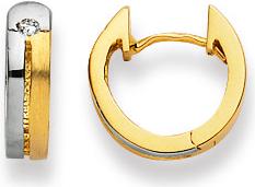 Immagine prodotto Natsumi Schmuck Orecchini a cerchio incernierati in oro bicolore 18K/750 con zirconia cubica (Oro giallo 750/18 K Oro giallo, Oro bianco 750/18 K)