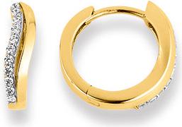 Image du produit Natsumi Schmuck Créoles pliantes en or jaune 18K/750 avec zirconium (750/18 K Or jaune)