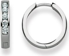 Produktbild Natsumi Schmuck Klappcreolen Weissgold 18K/750 mit Zirkonia (750/18 K Weissgold)