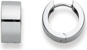 Image du produit Natsumi Schmuck Créoles à clapet en or blanc 18K/750 Ø 13mm plat (Or blanc 750/18 K)