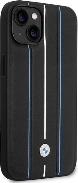 Produktbild BMW Etui BMHCP14S22RVSK iPhone 14 6.1" czarny/black hardcase Leather Stamp Blue Lines (Apple iPhone 14)