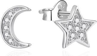 Immagine prodotto Agato - Asymmetric Silver Moon and Star Earrings AGT-E019PW