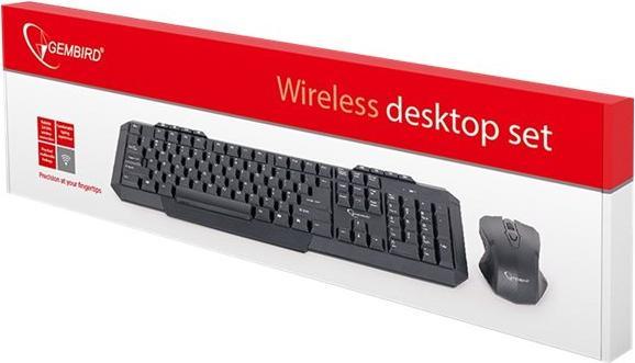 Produktbild Gembird KBS-WM-02 Tastatur RF Wireless QWERTY US Englisch (US, Kabelgebunden, Kabellos)