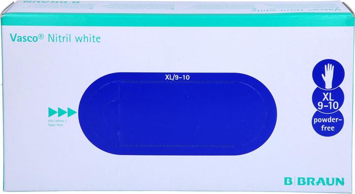 Actual product image B.Braun Vasco Nitrile White Uh XL (XL)