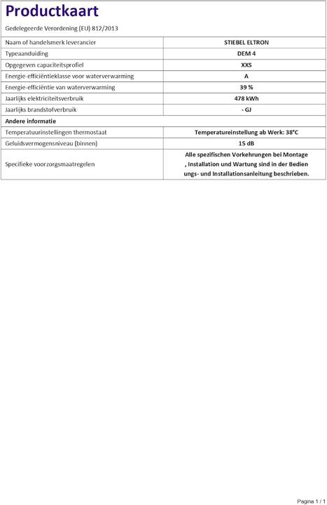 Actual product image Stiebel Eltron DEM 4