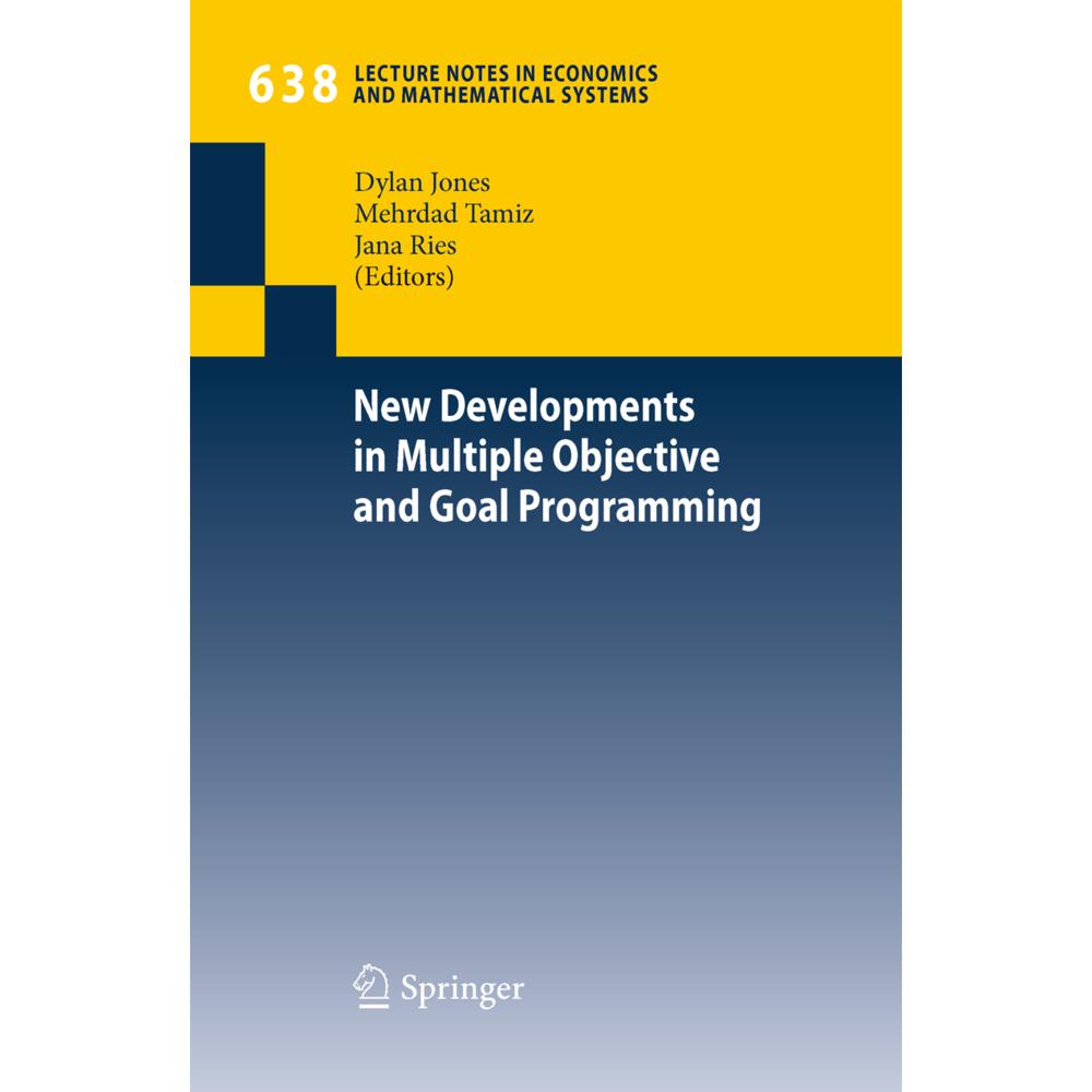 New Developments in Multiple Objective and Goal Programming, Fachbücher von Dylan Jones, Mehrdad Tamiz, Jana Ries