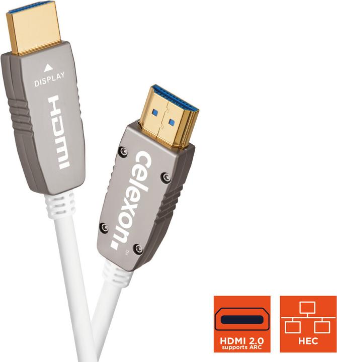 Produktbild Celexon UHD Optical Fibre HDMI 2.0b Active Kabel 10m weiss (10 m, HDMI, 2.0b)