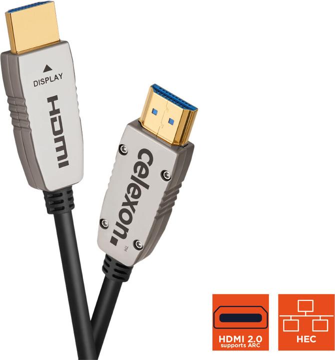 Produktbild Celexon UHD Optical Fibre HDMI 2.0b Active Kabel 10m schwarz (10 m, HDMI, 2.0b)