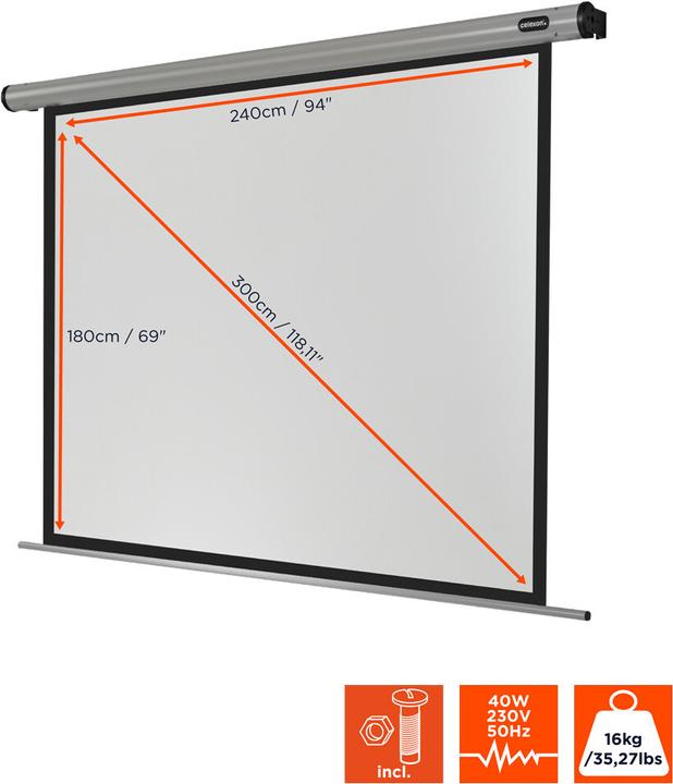 Produktbild Celexon HomeCinema Line Motor Leinwand 240x180cm 4:3 (78.74", 4:3)