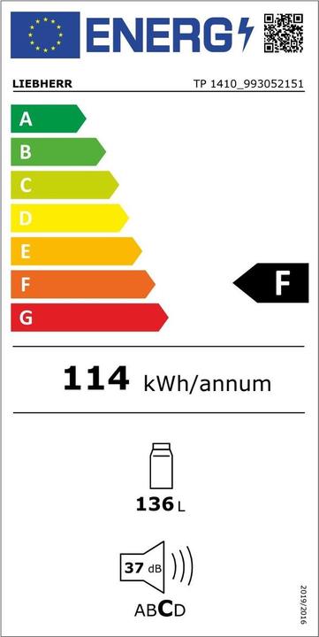 Energy Label Liebherr TP1410 Comfort (136 l)