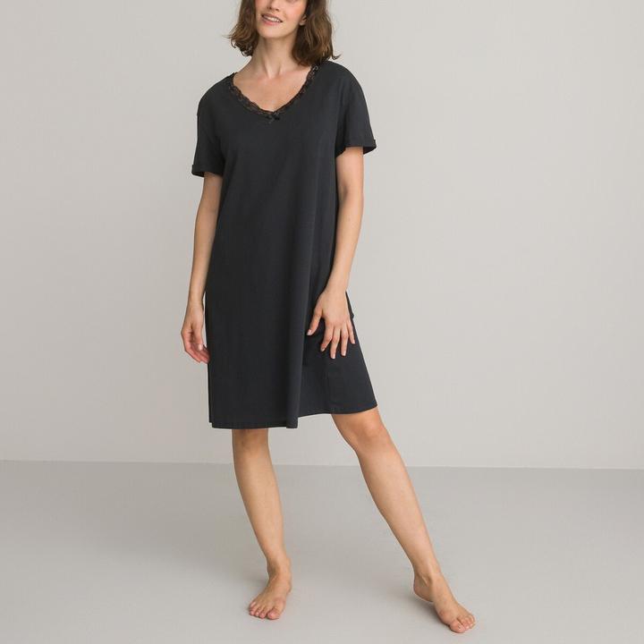 Image du produit La Redoute Collections Chemise de nuit à manches courtes (48)