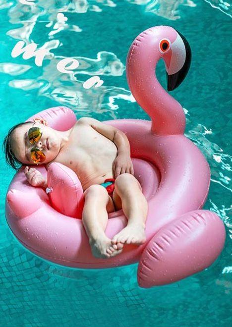 Actual product image Flamingo swim ring for babies