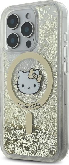 Actual product image Hello Kitty HKHMP16LLGDIH iPhone 16 Pro 6.3" biały złoty/white gold hardcase Liquid Glitter Fever (Apple iPhone 16 Pro)