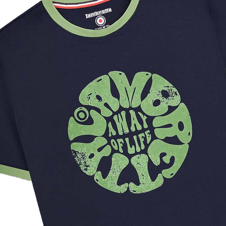 Actual product image Lambretta Mens SS24 Ringer Festival T-Shirt (S)