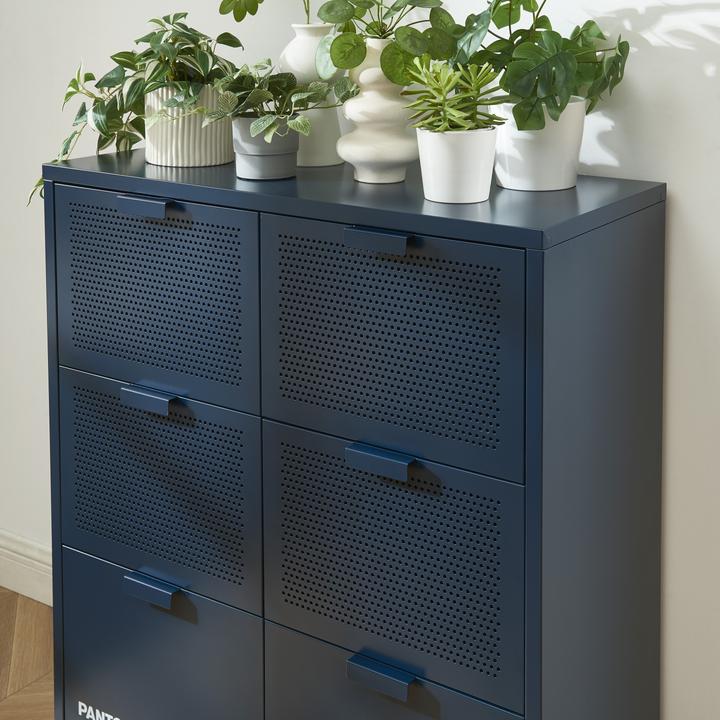 Image du produit Pantone Kommode Metall nachtblau 6 Schubladen 90cm