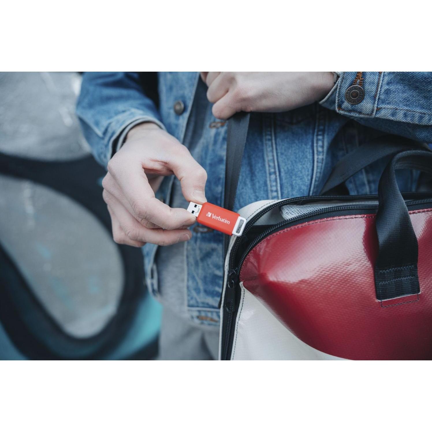 Thumbnail - Verbatim DataBar USB 2.0 16GB Red (16 GB, USB 2.0, USB-A), USB Stick, Rot