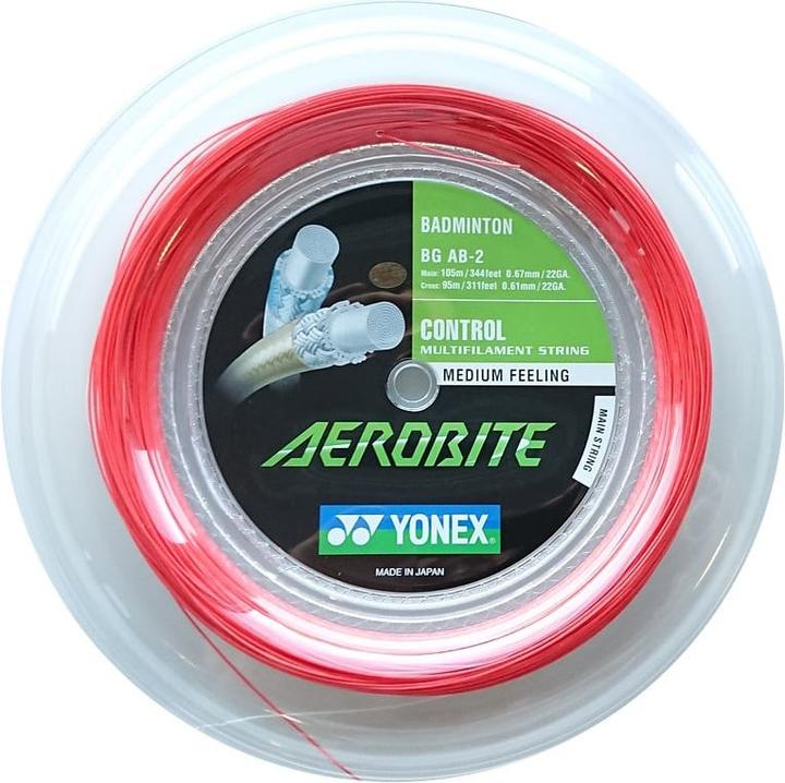 Actual product image Yonex Aerobite 200M red and white badminton string